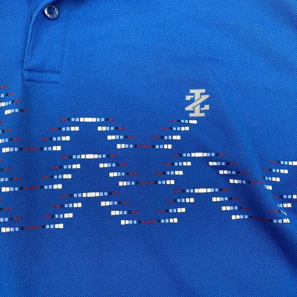 Izod Golf Mens Polo Shirt XL Blue With Patterned Design - Picture 6 of 8